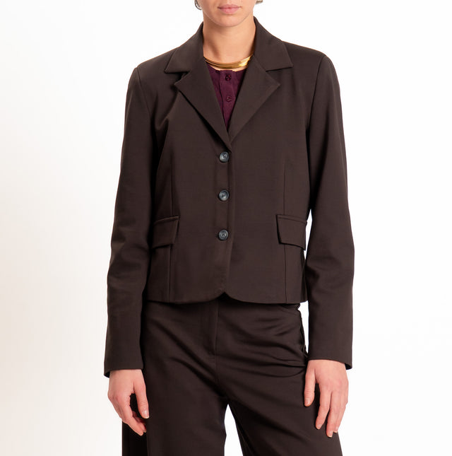 Tensione in-Giacca slim fit punto milano - moro