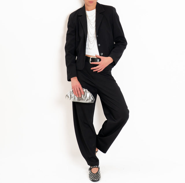 Tensione in-Giacca slim fit punto milano - nero