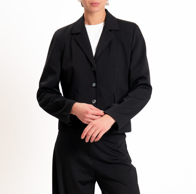 Tensione in-Giacca slim fit punto milano - nero