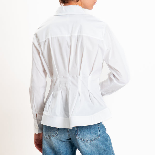 Tensione in-Camicia cotone strutturata - bianco