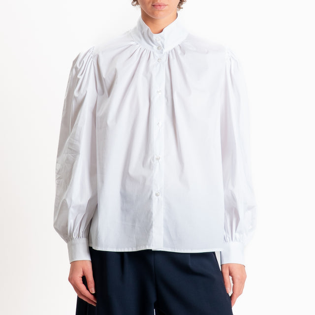 Tensione in-Camicia collo montato - bianco