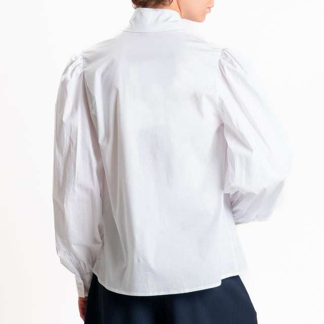 Tensione in-Camicia collo montato - bianco