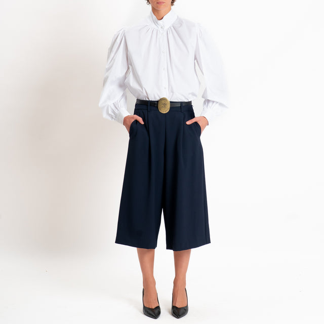 Tensione in-Camicia collo montato - bianco