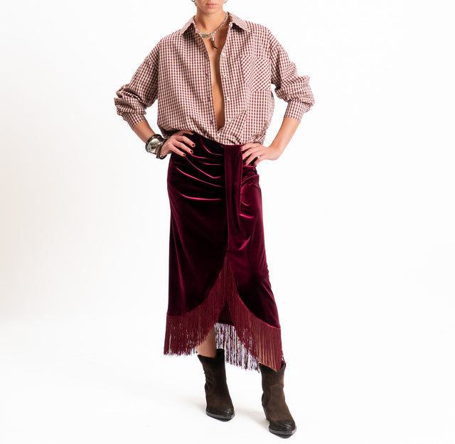 Tensione in-Camicia check con taschino - rosso/beige