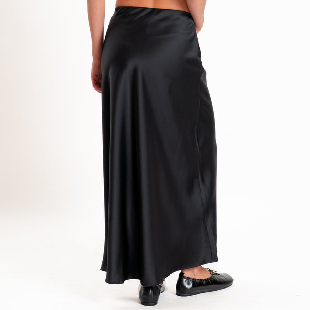 Tensione in-Gonna satin elastico in vita - nero
