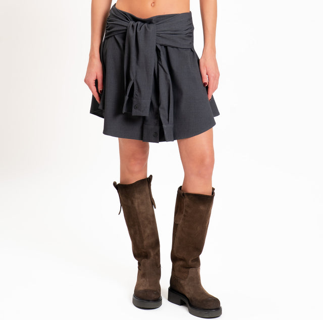 Tensione in-Minigonna zip dietro - grigio