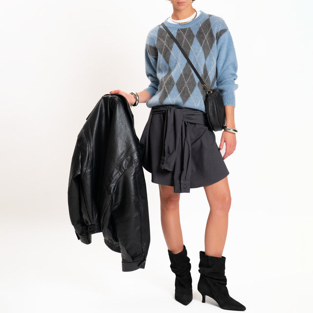 Tensione in-Minigonna zip dietro - grigio