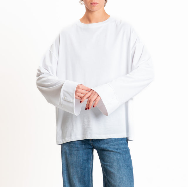 Tensione in-T-shirt oversize manica ampia - bianco