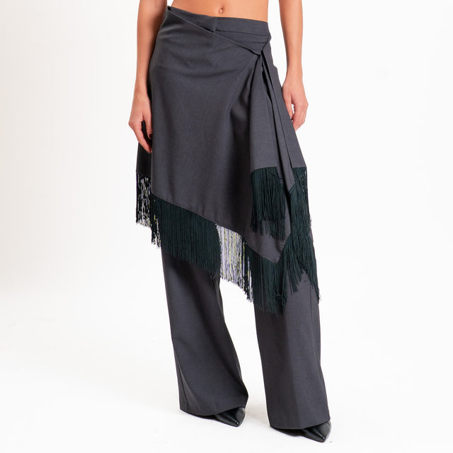 Tensione in-Pantalone con pareo e frange - antracite