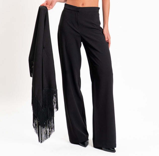 Tensione in-Pantalone con pareo e frange - nero