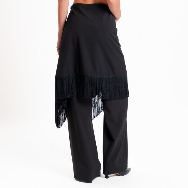 Tensione in-Pantalone con pareo e frange - nero