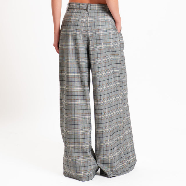 Tensione in-Pantalone principe di galles con pince - stone/cuoio/nero