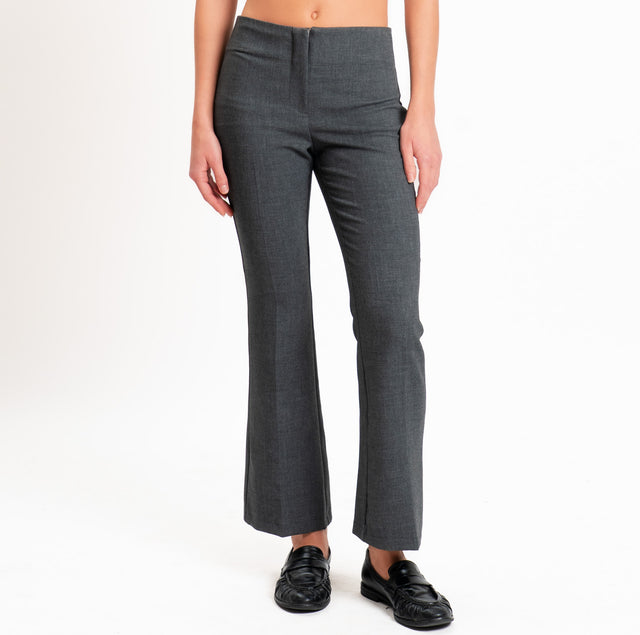 Tensione in-Pantalone flare cut elasticizzato - grigio