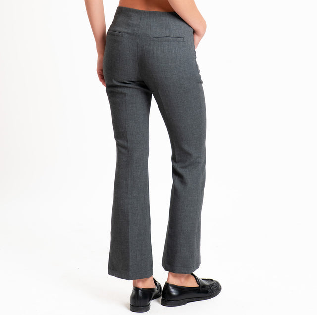 Tensione in-Pantalone flare cut elasticizzato - grigio