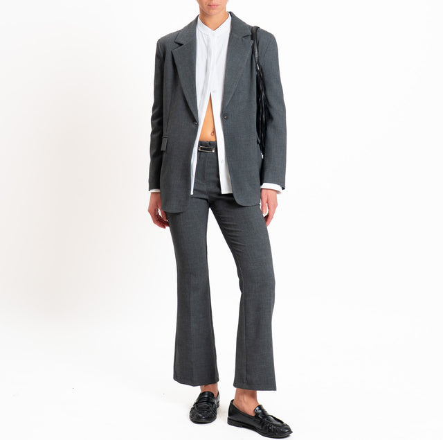 Tensione in-Pantalone flare cut elasticizzato - grigio