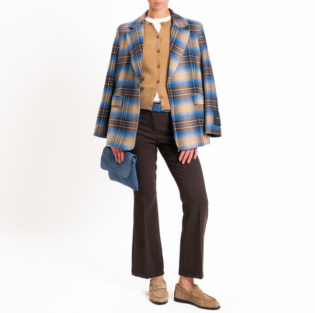 Tensione in-Pantalone flare cut elasticizzato - moro