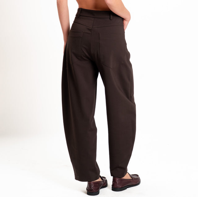 Tensione in-Pantalone balloon punto milano - moro