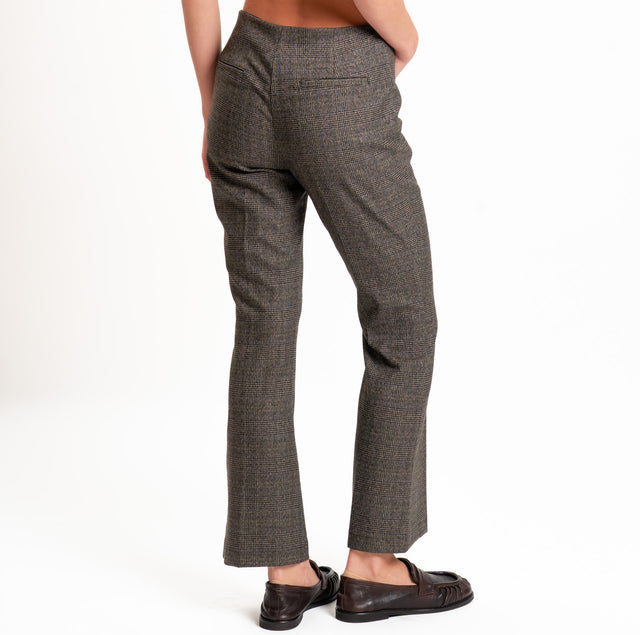 Tensione in-Pantalone principe di galles flare cut - moro/nero/sand