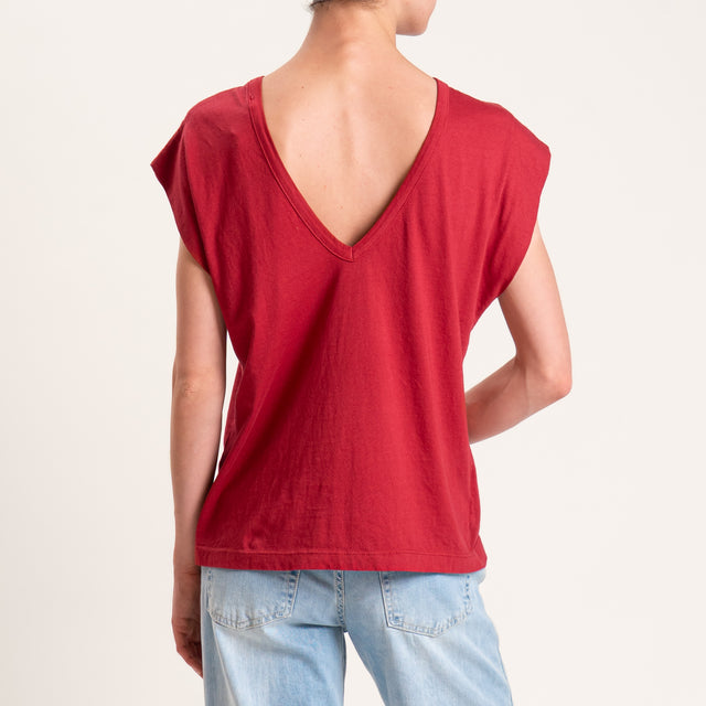 Tensione in-T-shirt scollo v dietro - india