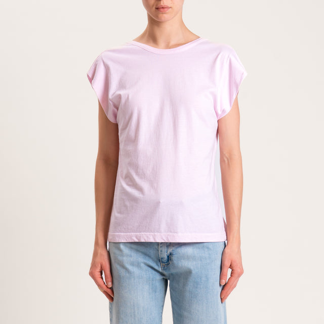 Tensione in-T-shirt scollo v dietro - rosa