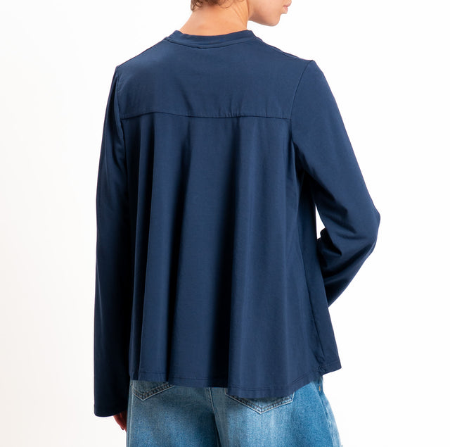 Tensione in-T-shirt ampia - blu