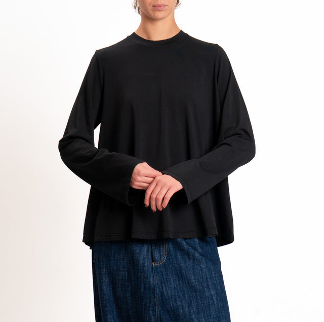Tensione in-T-shirt ampia - nero