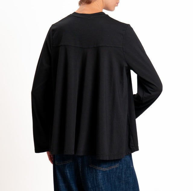 Tensione in-T-shirt ampia - nero