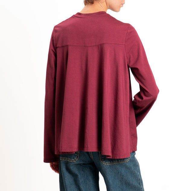 Tensione in-T-shirt ampia - vino