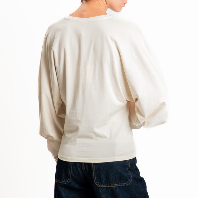 Tensione in-T-shirt wide sleeve - burro