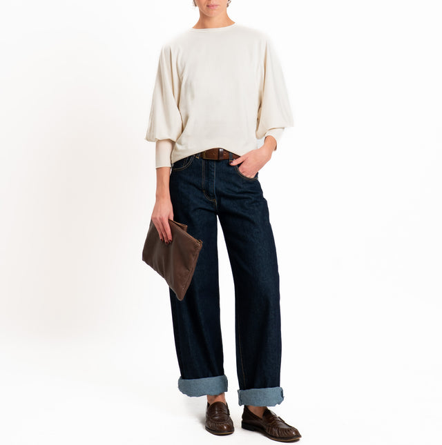 Tensione in-T-shirt wide sleeve - burro