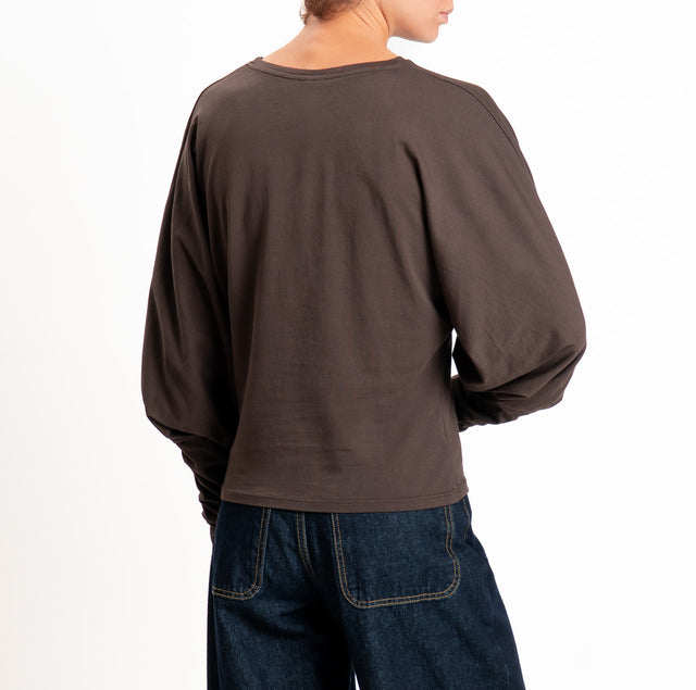 Tensione in-T-shirt wide sleeve - moro