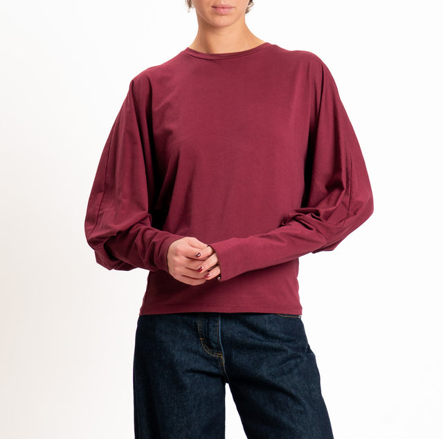 Tensione in-T-shirt wide sleeve - vino