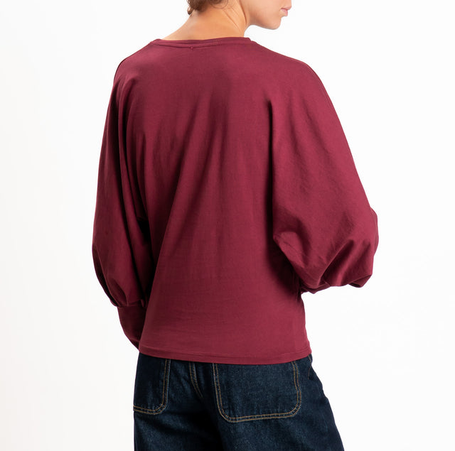 Tensione in-T-shirt wide sleeve - vino