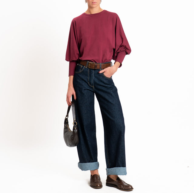 Tensione in-T-shirt wide sleeve - vino