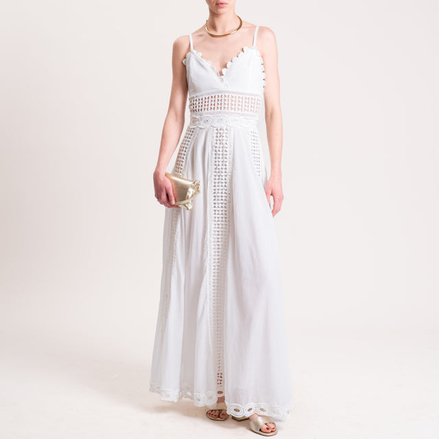 Tensione in-Abito con inserti in crochet - bianco