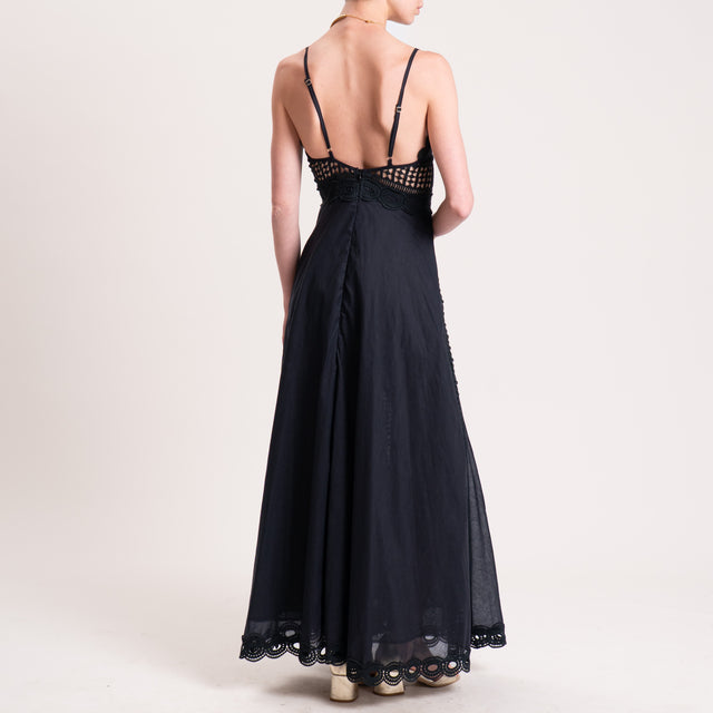Tensione in-Abito con inserti in crochet - nero