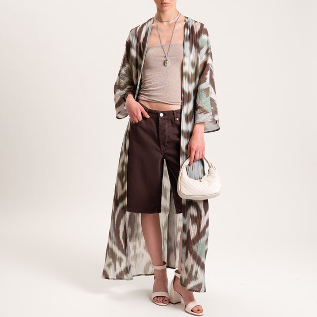 Tensione in-Kimono fantasia etnica sfumata - sand/acqua/moro