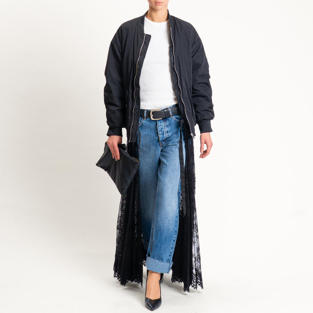Tensione in-Bomber + inserto in pizzo rimovibile - nero