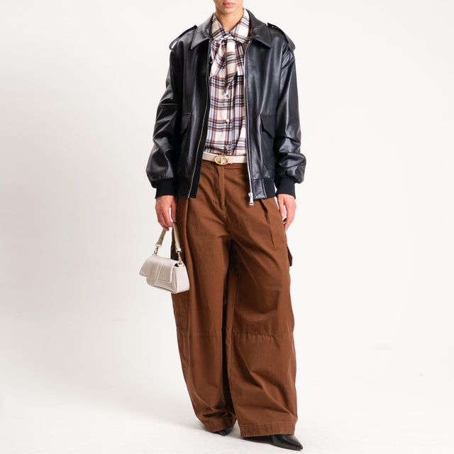 Tensione in-Bomber genuine leather - nero