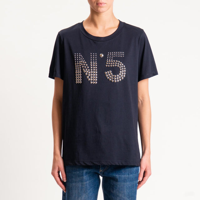Tensione in-T-shirt n5 con applicazioni - nero