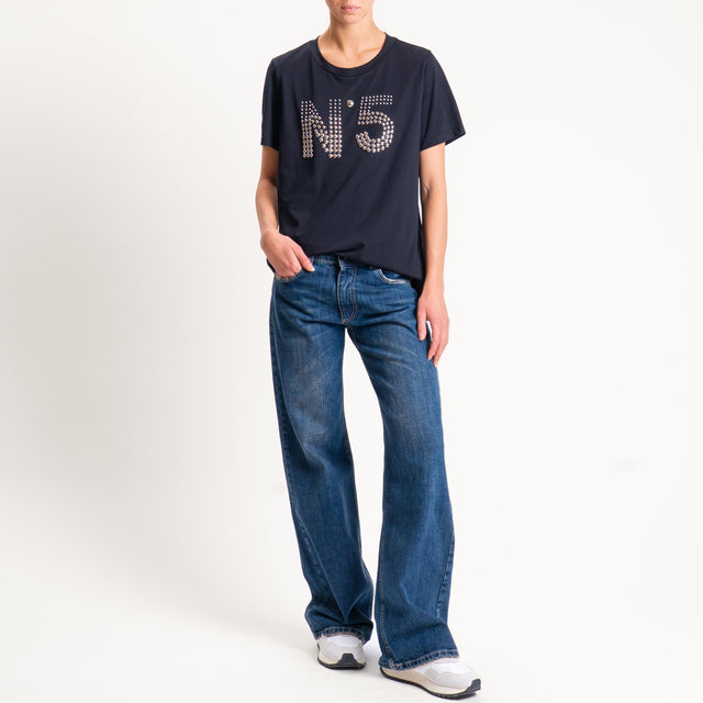 Tensione in-T-shirt n5 con applicazioni - nero
