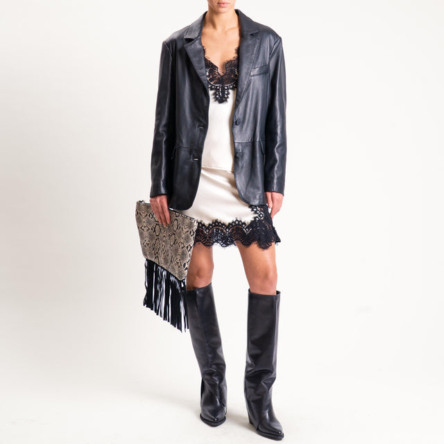 Tensione in-Minigonna satin con pizzo - avorio