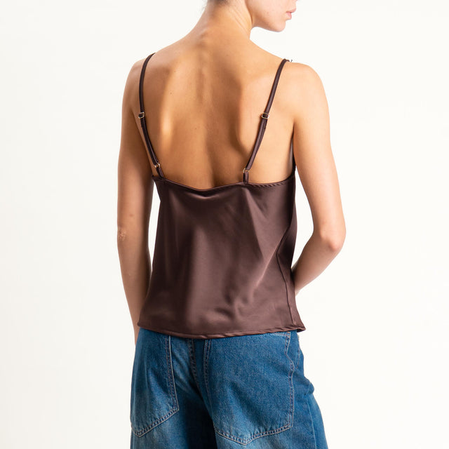 Tensione in-Top satin con pizzo - ebano/ebano