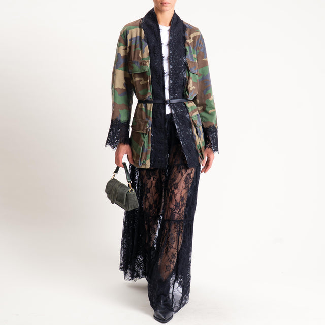 Tensione in-Giacca vintage con pizzo - camouflage