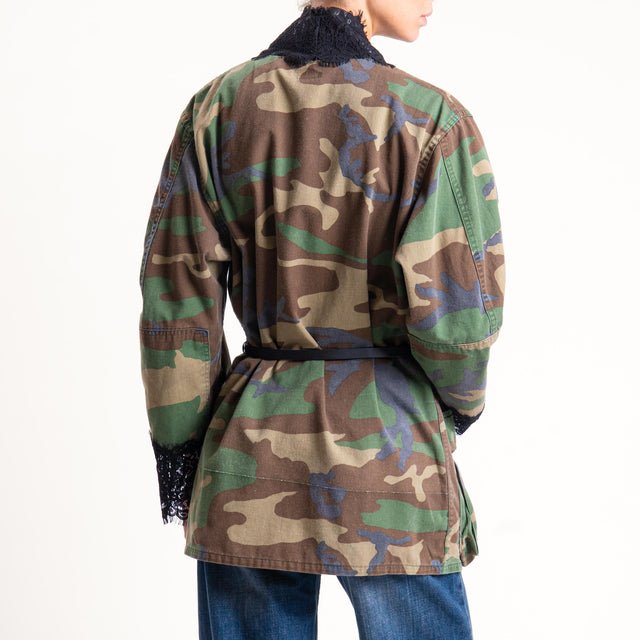 Tensione in-Giacca vintage con pizzo - camouflage