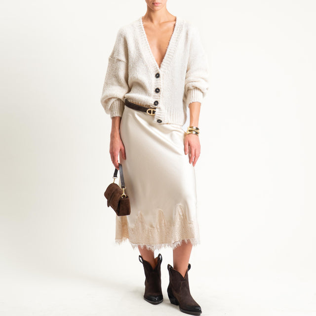 Tensione in-Gonna satin con pizzo - avorio