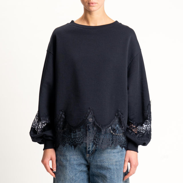 Tensione in- Felpa con pizzo - nero