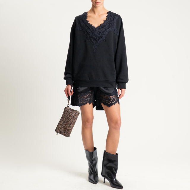 Tensione in-Shorts con pizzo - nero/nero