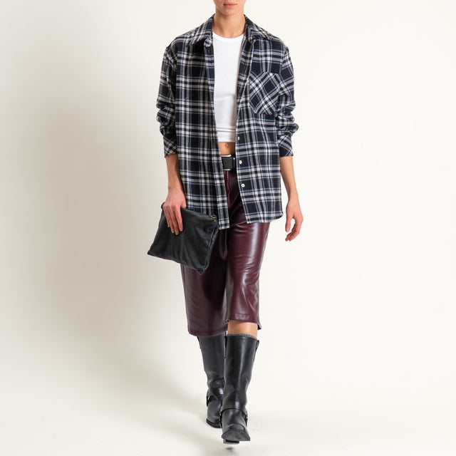 Tensione in-Camicia check flanella n.84 - nero/grigio/latte