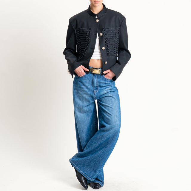 Tensione in-Giacca con applicazioni - nero/oro